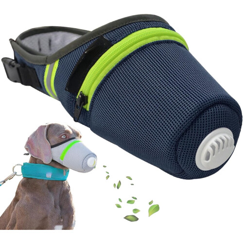 Dog Air Filter Mask Reusable Breathable Navy Small