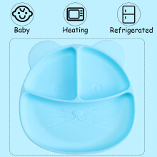 Silicone Divided Plate for Kids Blue 1 Piece