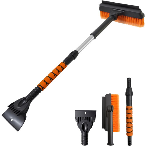Ice Scraper for Car Windshield 33 inch 3-in-1 Extendable