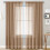 Lightweight Brown Curtains 100x250cm Polyester Rod Pocket 1 1