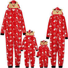 Family Christmas Pajama Sets Snowman Print Hooded Romper