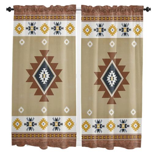 Mandala Pattern Ethnic Retro Curtains for Living Room