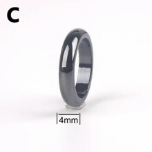 Black Hematite Magnetic Healing Ring Band Size 6-12