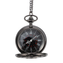Retro Pocket Watch Mechanical Round Black Zinc Alloy 2.4 x