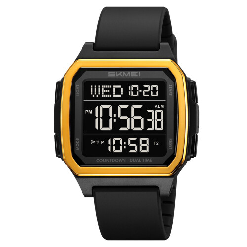 Waterproof LED Digital Alarm Watch 50M WR Silicone Strap
