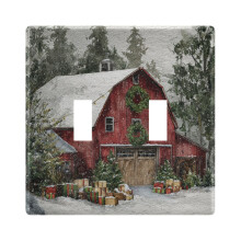 Light Switch Wall Plate Cover 2-Gang Red Barn