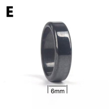 Black Hematite Magnetic Ring Band for Women and Men Size 6