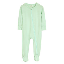 Baby Romper Hooded Cotton Footed Pajamas Green Size 0-3