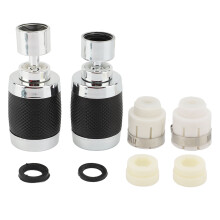 Faucet Aerator 3-Mode 360-Degree Rotating Black 2-Pack