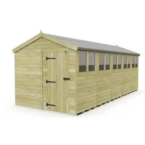 8 x 20 Apex Shed Tanalised (Single Door, With Windows) 1