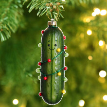 Green Acrylic Pickle Ornament Cucumber Pendant with Lanyard