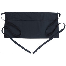 Server Waist Apron with Pockets Black 23.6x11.4 Inch