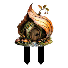Dreamy Mushroom House Decor 2D Flat Garden Props 3 Pack