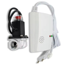 Gas Leakage Detector with Emergency Shut Off Solenoid Valves Natural/Liquefied Gas Alarm Sensor Monitor EU Plug