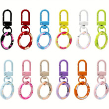 12Color O Rings Round Lobster Claw Clasps, Cute Metal Keychain Ring Round Carabiner Clips for Keyrings Buckle, Bags