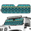 Foldable Aztec Sun Shade Blue Turquoise 52.95" x 16.14" 2