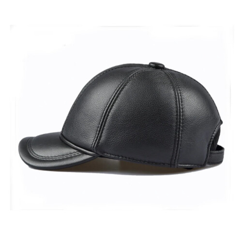 Men's Real Leather Baseball Cap Adjustable Sheepskin 1