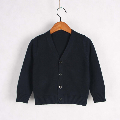 Girls Long Sleeve Button Cardigan Navy 4Y 1