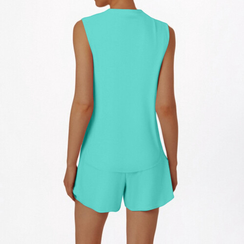 Women's Blue Loungewear Set with Adjustable Drawstring 2