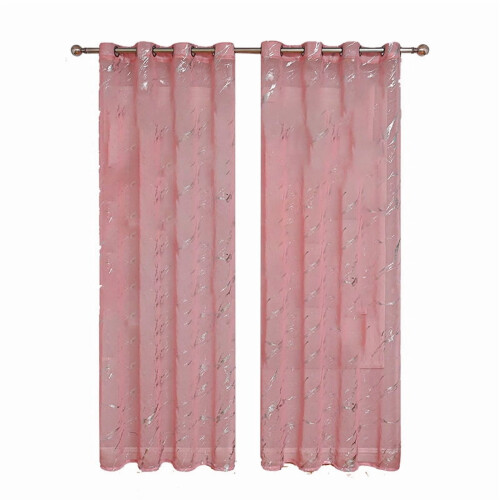 Sheer Curtains Light Filtering Pink 100x130cm Polyester 2