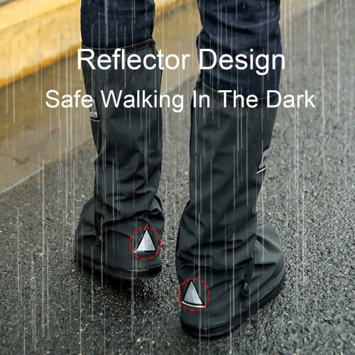 Waterproof Shoe Covers Reusable Foldable Black 1