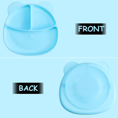 Silicone Divided Plate for Kids Blue 1 Piece 1
