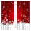 Christmas Kitchen Curtains Red White Snowflakes 2 Panels 2