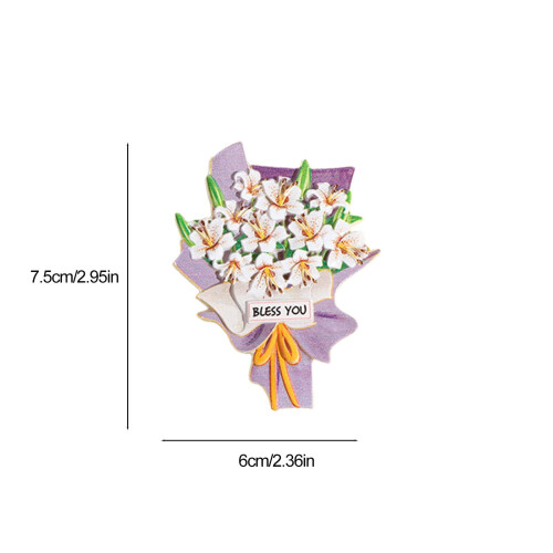 Resin Fridge Magnets 3D Flower Bouquet 6pcs 2