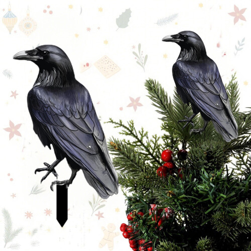 Halloween Crow Ornament Black Plastic 1 Piece 1