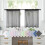 White sheer kitchen curtains rod pocket 2 pcs 76x92 cm 2