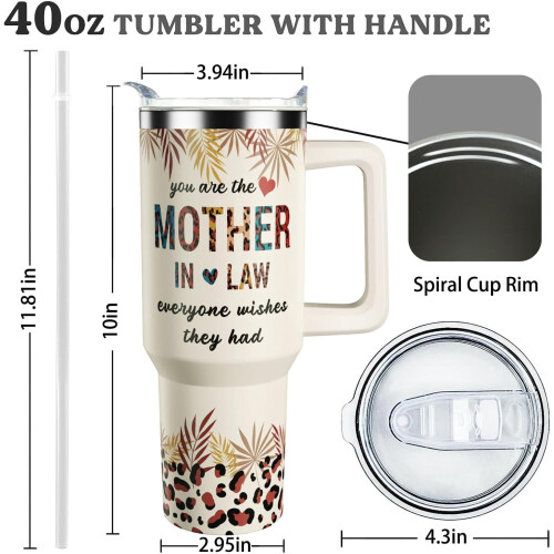 40 oz Tumbler with Handle and Straw Lid 2