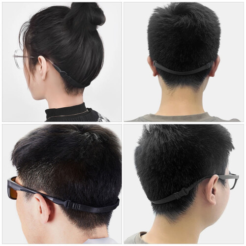 Black Adjustable Eyeglass Holders 4-Pack for Running and 1