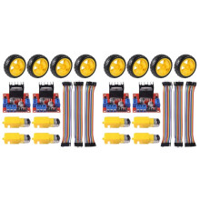 8 Peças 3-6V Motor Elétrico com 4 Peças Roda de Pneu de Plástico Motor de Engrenagem de Eixo Duplo Kit DIY para Kit de Carro Inteligente