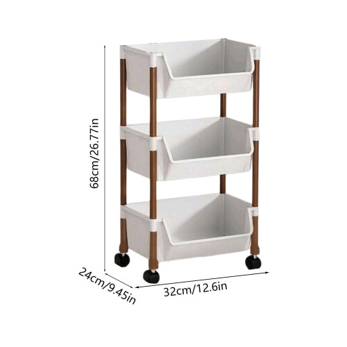 3-Tier Rolling Storage Cart Plastic Drawer Organizer 3 2