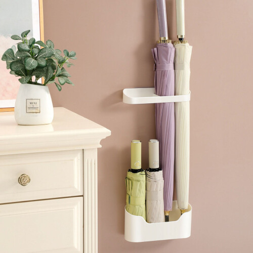 Multifunctional Wall-Mounted Umbrella Storage Rack Gray 2