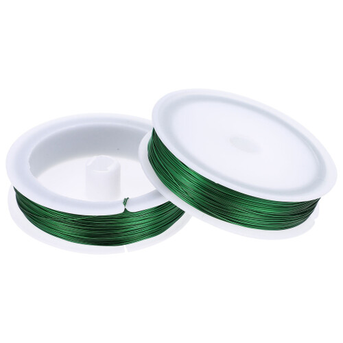 Green DIY Jewelry Wire Flexible Galvanized Iron 2 Rolls
