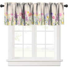 Floral Print Kitchen Valance Pink Purple Tulip 54" x 18"