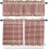 Küchenvorhänge, 3-teiliges Set, Beerenrot, Büffelkaromuster 1
