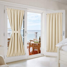 Blackout French Door Curtain Beige 64x102 cm