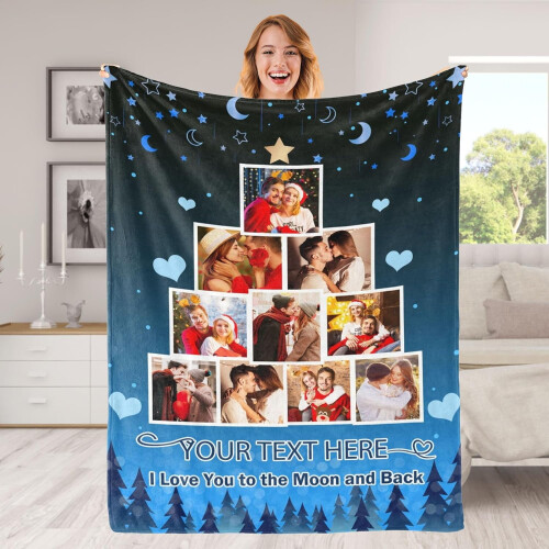Coperta personalizzata con foto e testo, 50x60 cm