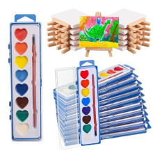 Heart-Shaped Watercolor Paint Set 8 Colors with Brush