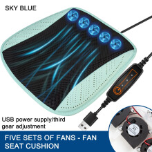 Car Seat Cushion Ice Silk Ventilated with USB Fan and Gel