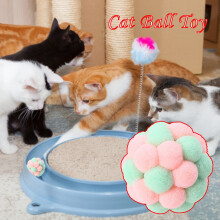 Cat Toy Balls Jingle Bell Pom Pom 6 Pack