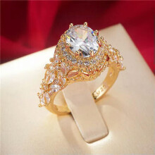 Women's 925 Silver Rose Gold Cubic Zirconia Ring Size 6-10