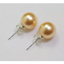 South Sea Shell Pearl Earrings Silver Stud 6 Colors 10mm