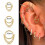 Gold Chain Dangle Huggie Earrings 1.2mm6mm 1