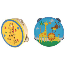 Wooden Tambourine Rattle for Kids 2 Pcs