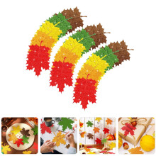 Fall Maple Leaves Table Decorations Gold Glitter Paper