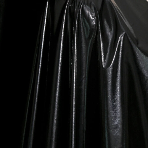 PU Mirror Leather Fabric Black 39x55 Inch