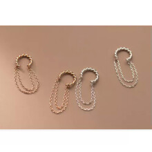 925 Sterling Silver Dangle Earrings Rose Gold Clip-On Ear